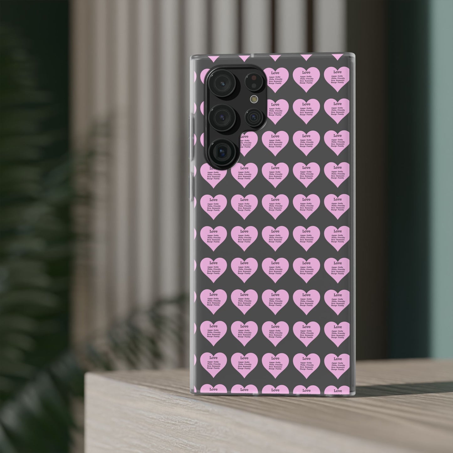 Pink Hearts Transparent Phone Case
