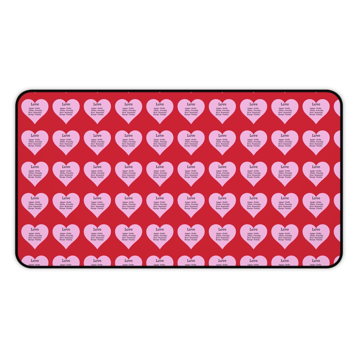Love Hearts Desk Mat (Dark red)