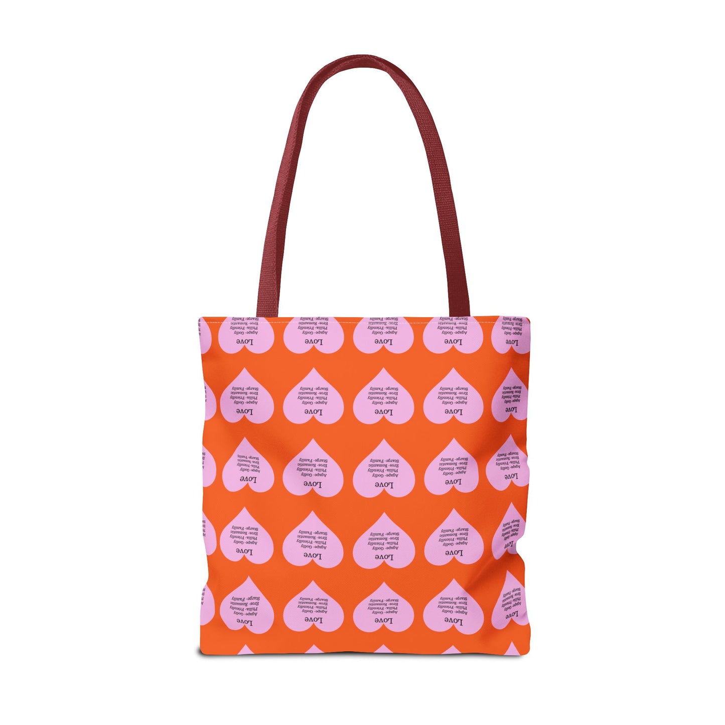 Pink Hearts Tote Bag (Orange)