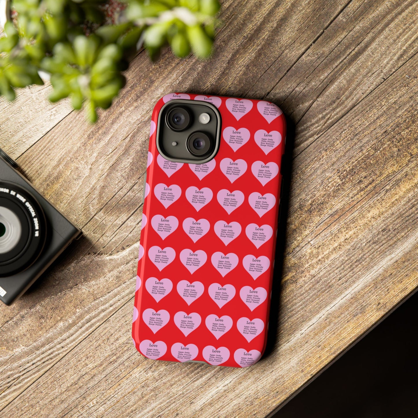 Hearts-A-Flutter Phone Case (iPhone, Google Pixel)(Red)
