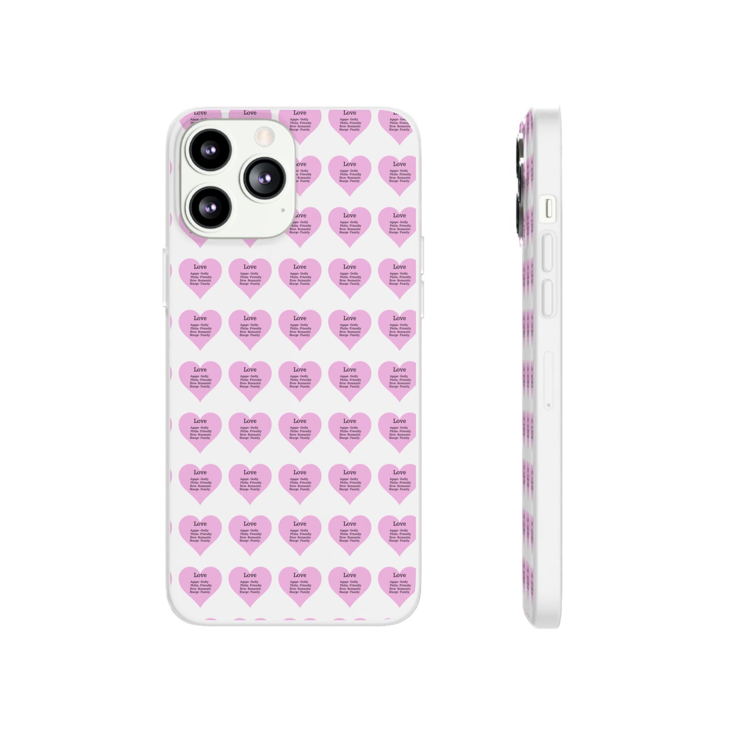 Pink Hearts Transparent Phone Case
