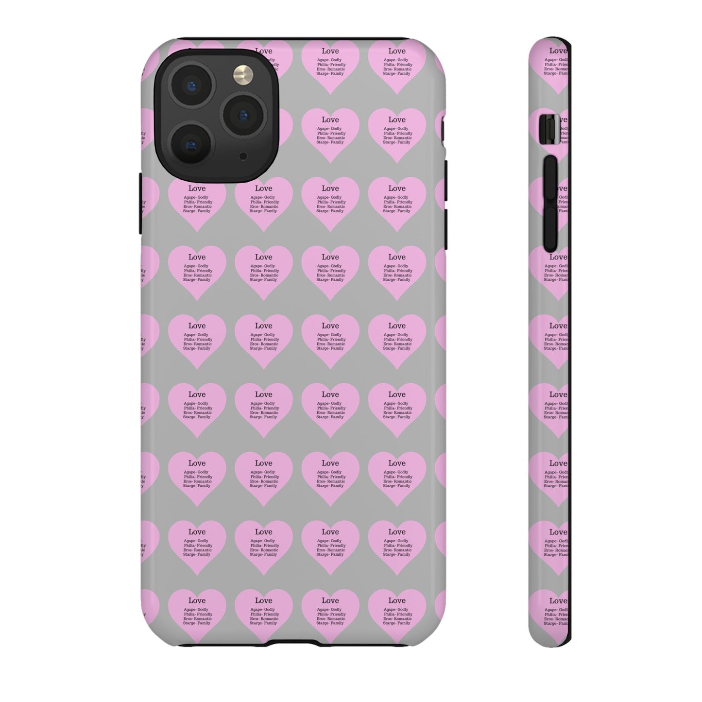 Hearts-A-Flutter Phone Case (iPhone, Google Pixel)(Light grey)
