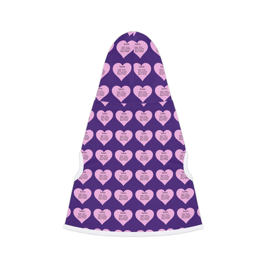 Charming Heart Pet Hoodie Pattern (Purple)