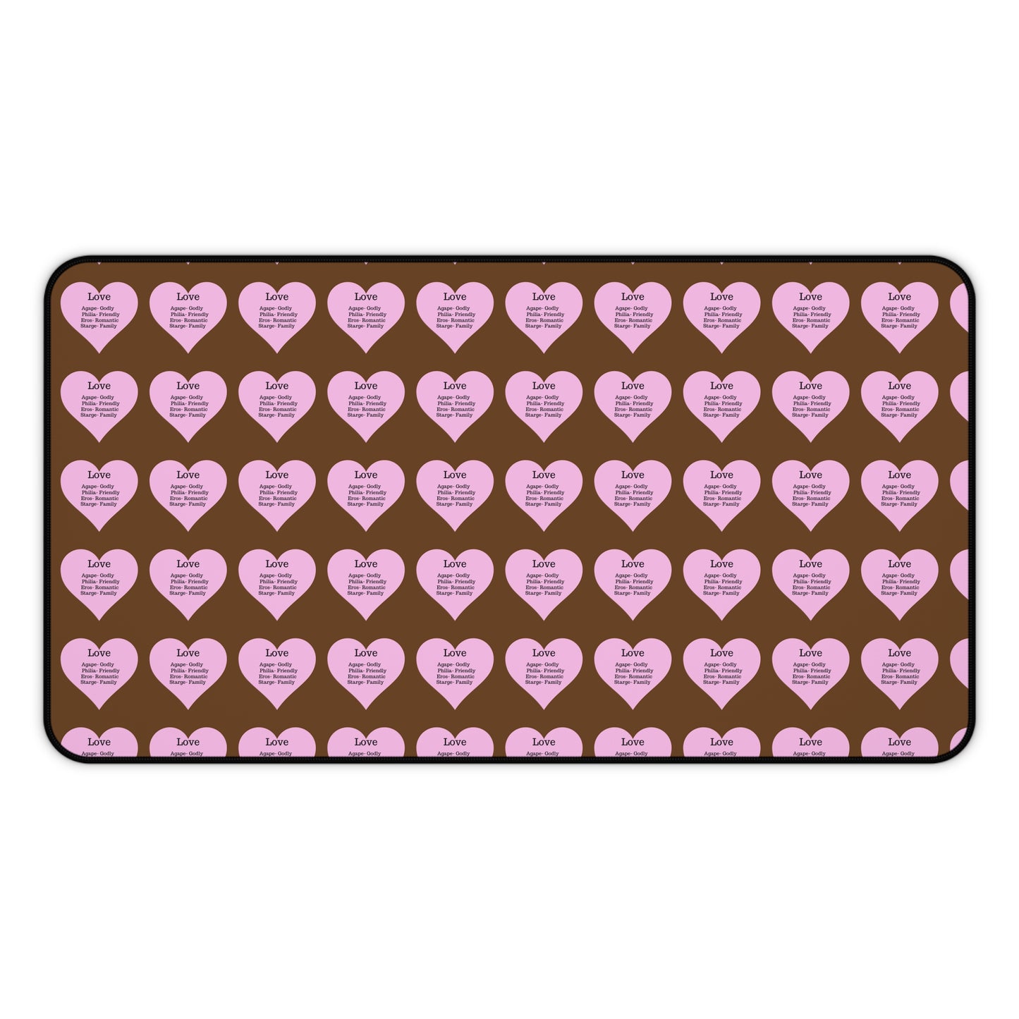 Love Hearts Desk Mat (Brown)