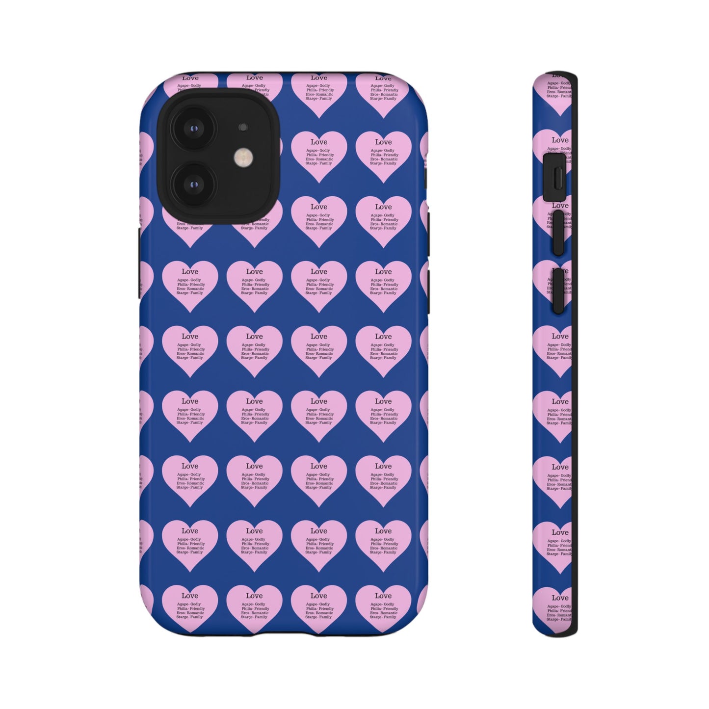 Hearts-A-Flutter Phone Case (iPhone, Google Pixel)(Dark blue)