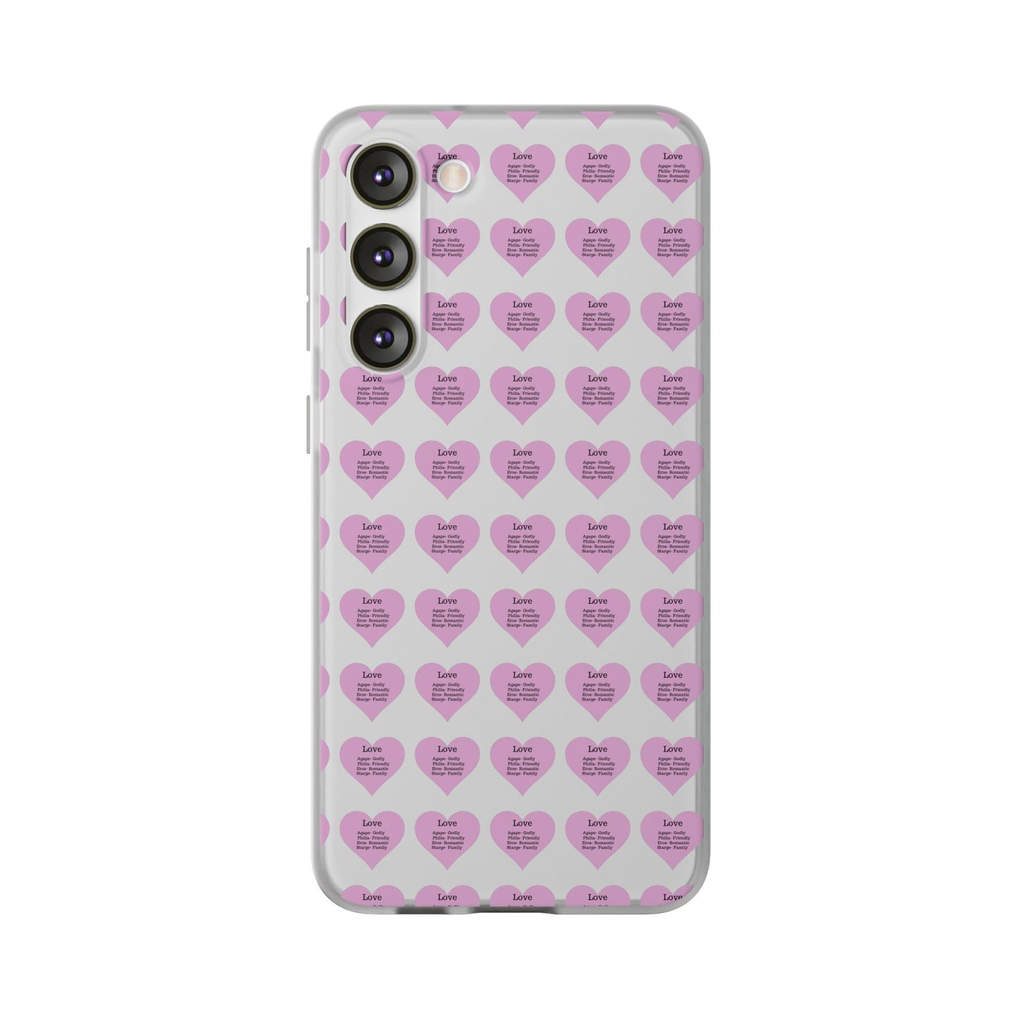 Pink Hearts Transparent Phone Case