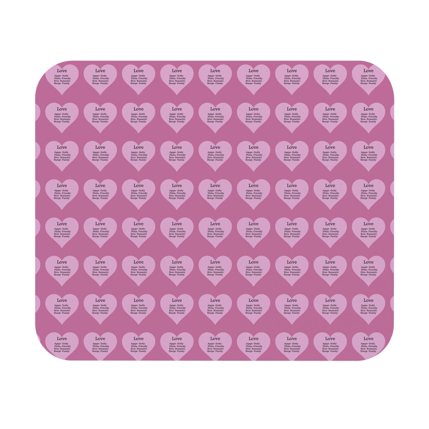 The Four Loves Mouse Pad Pattern Look (Light pink)