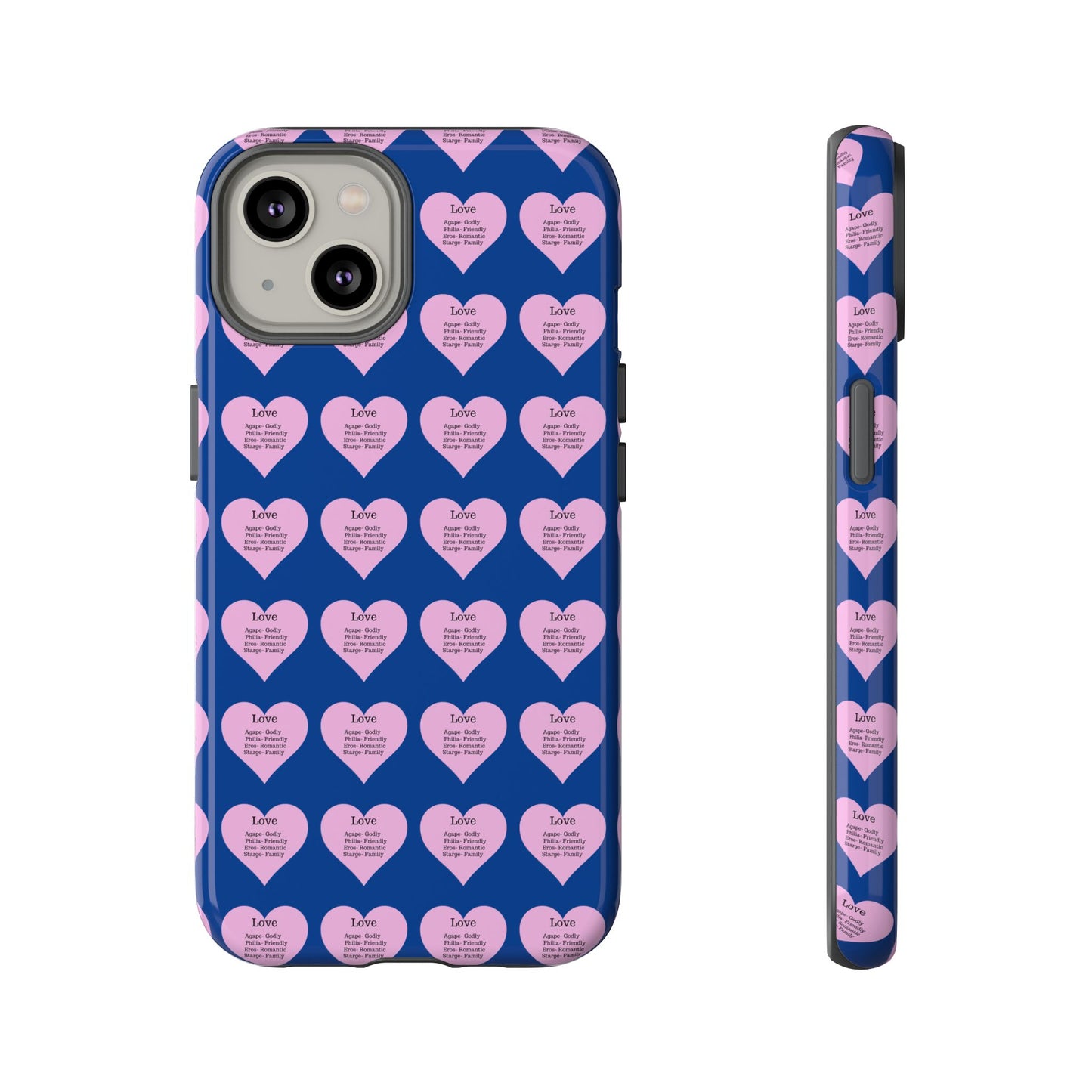 Hearts-A-Flutter Phone Case (iPhone, Google Pixel)(Dark blue)