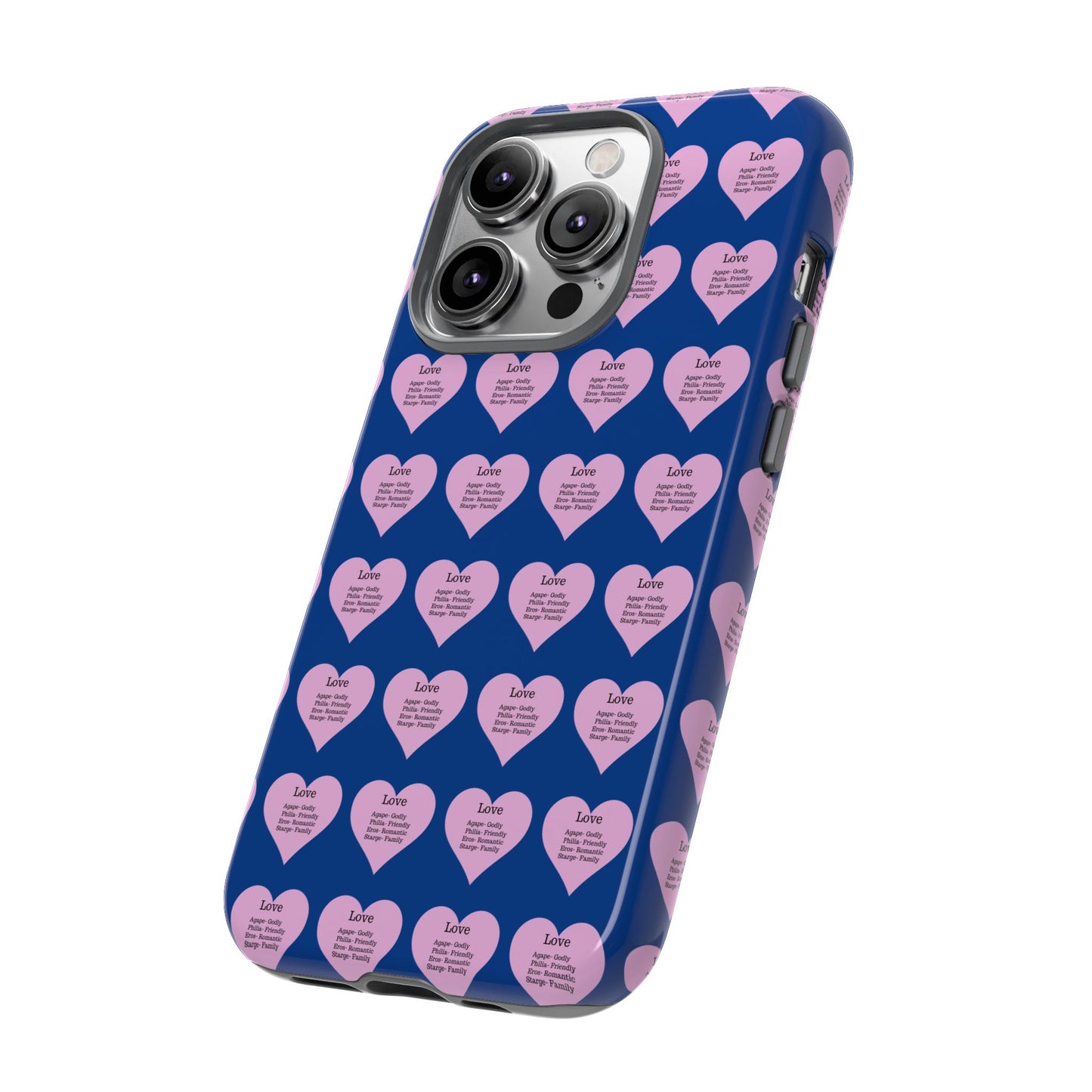 Hearts-A-Flutter Phone Case (iPhone, Google Pixel)(Dark blue)