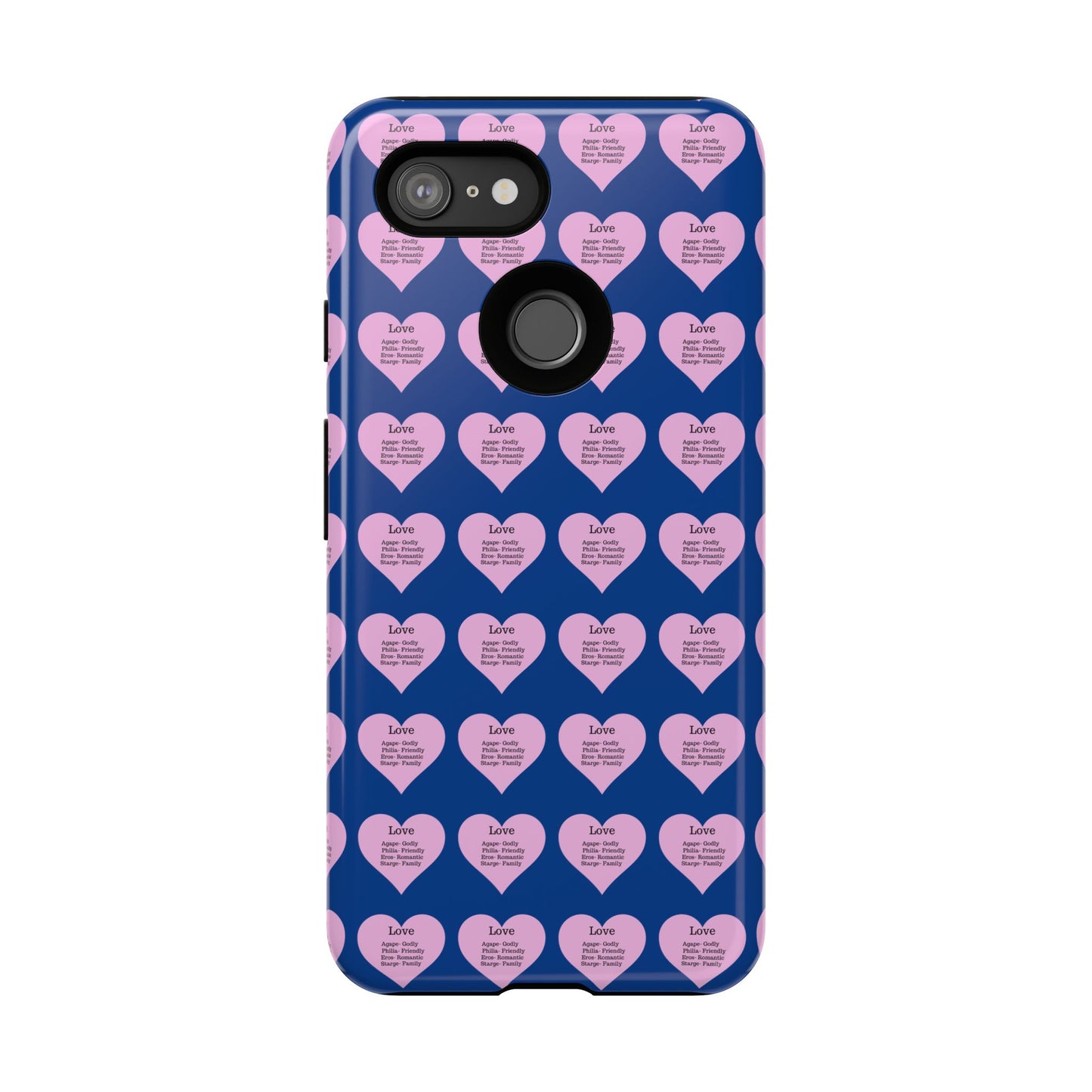 Hearts-A-Flutter Phone Case (iPhone, Google Pixel)(Dark blue)