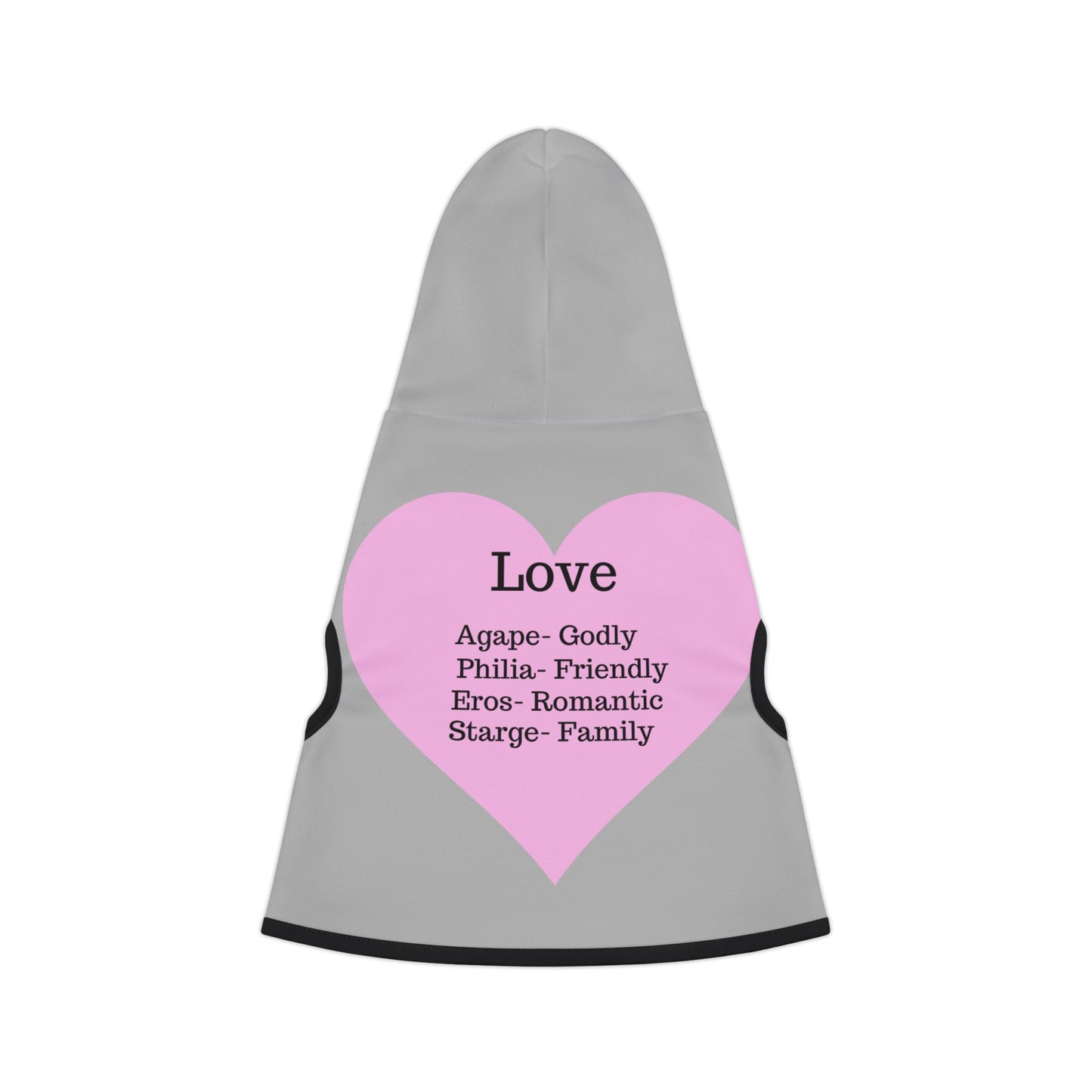 Charming Heart Pet Hoodie (Light grey)