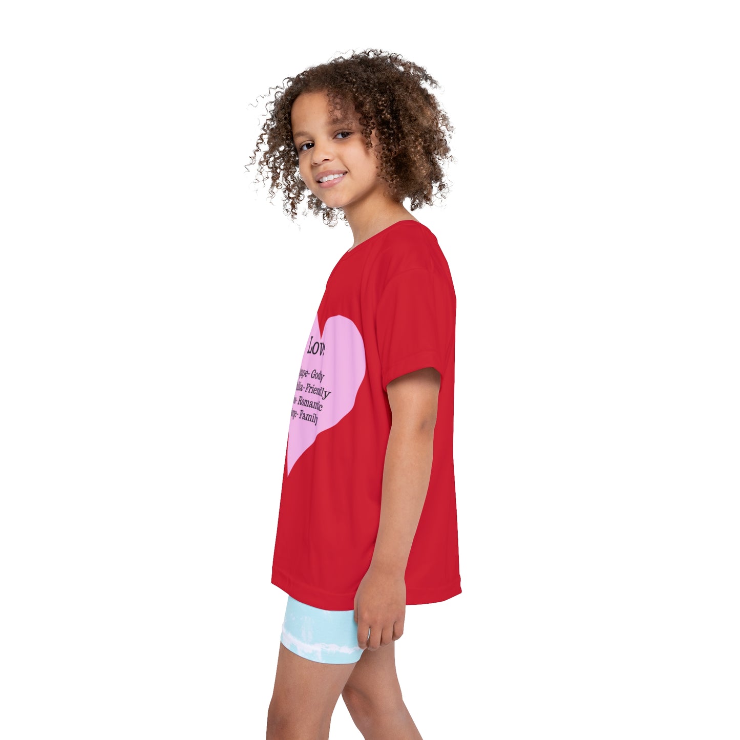 Types of Love Heart Kids Performance Jersey (Dark Red)