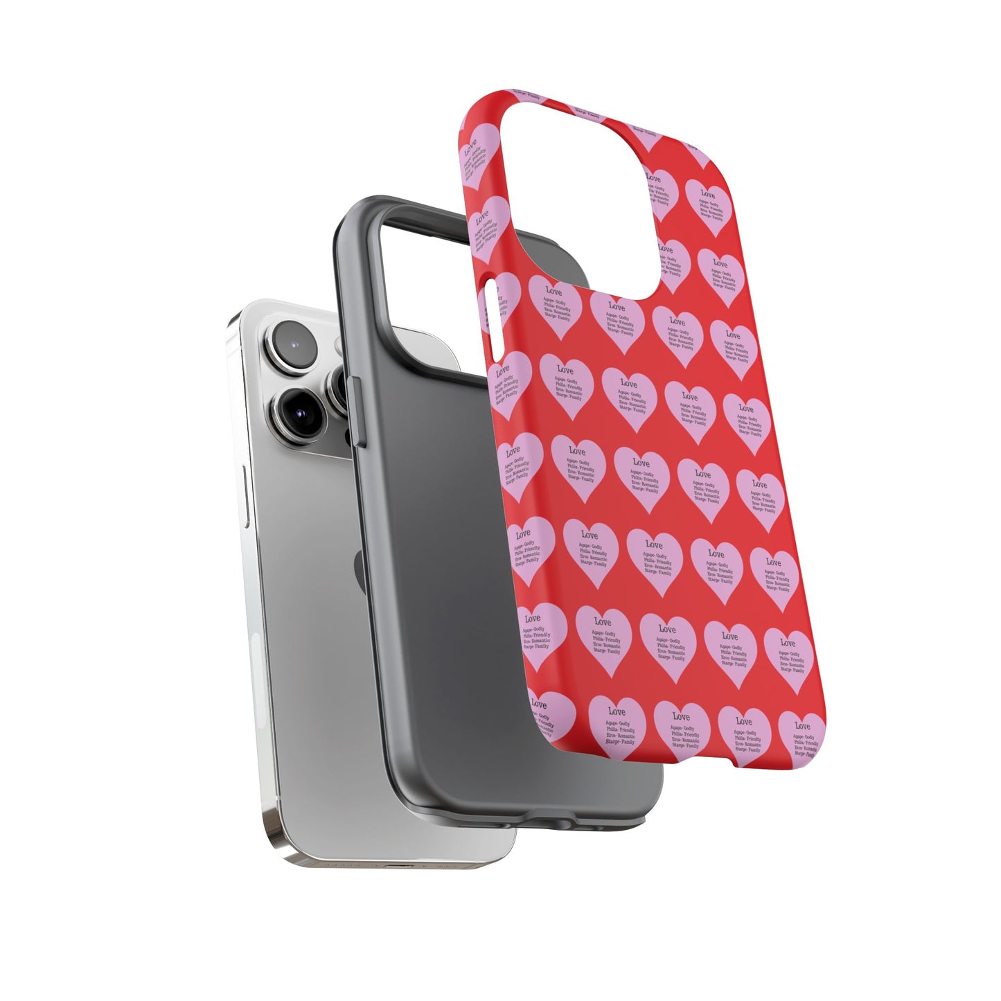 Hearts-A-Flutter Phone Case (iPhone, Google Pixel)(Red)