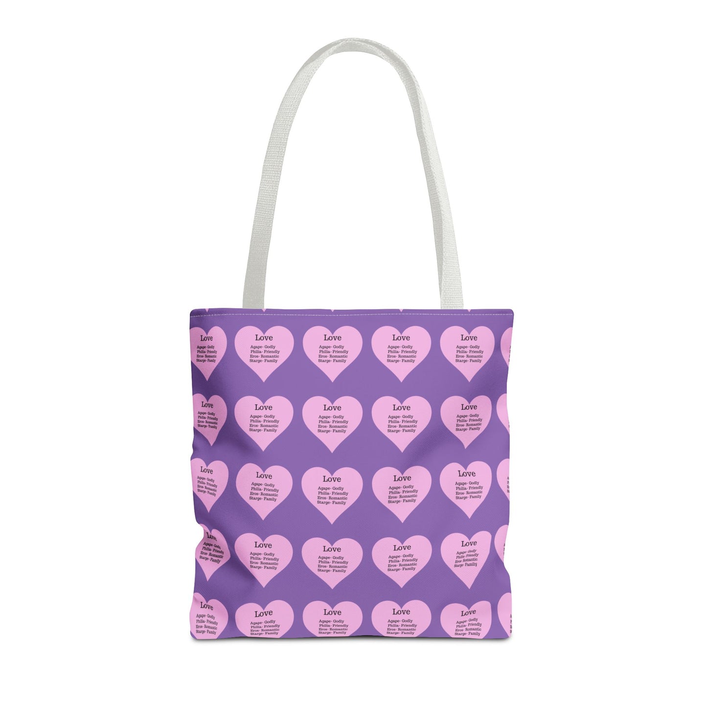 Pink Hearts Tote Bag (Light purple)