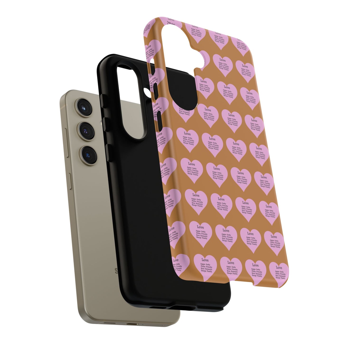 Hearts-A-Flutter Phone Case (Samsung)(Light brown)