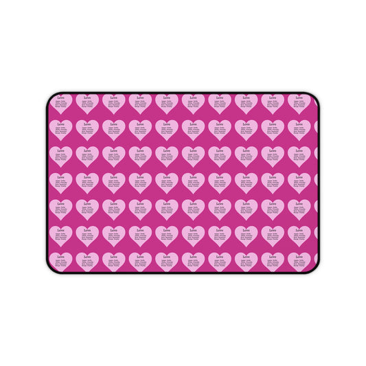 Love Hearts Desk Mat (Pink)