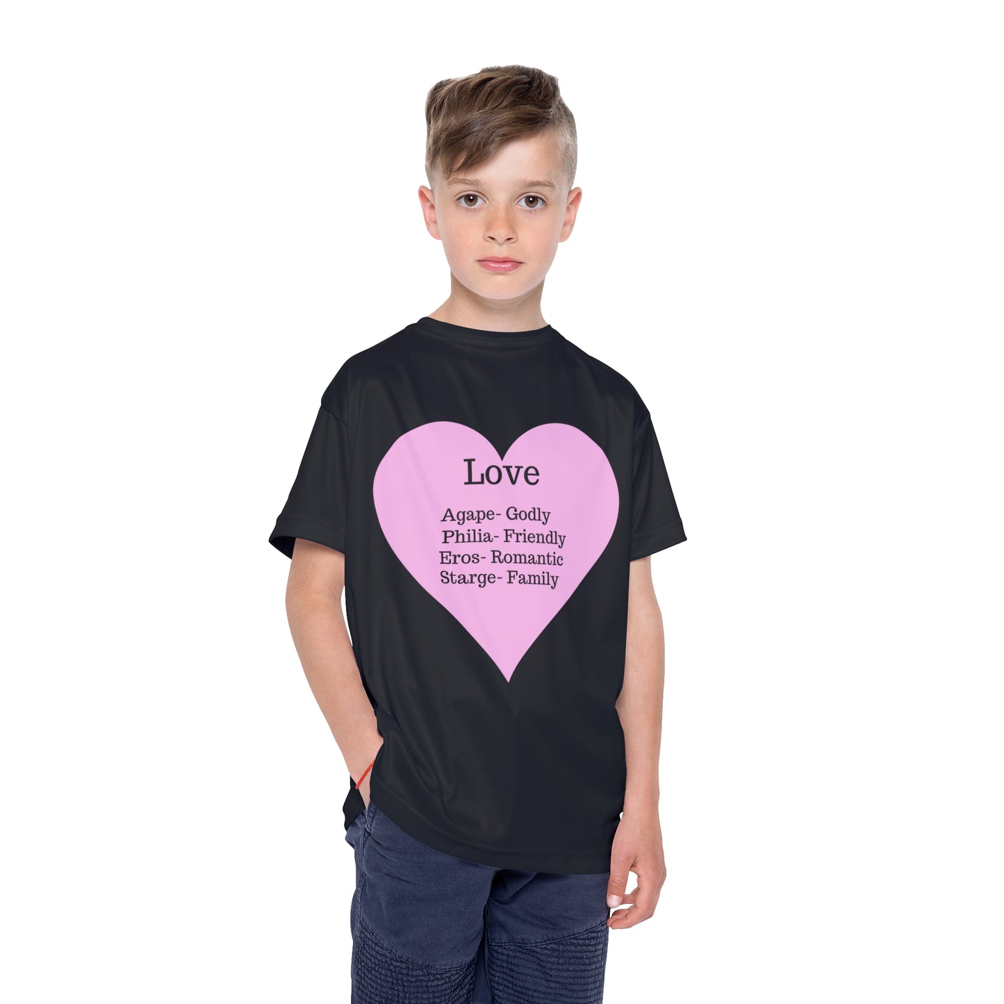 Types of Love Heart Kids Performance Jersey (Black)