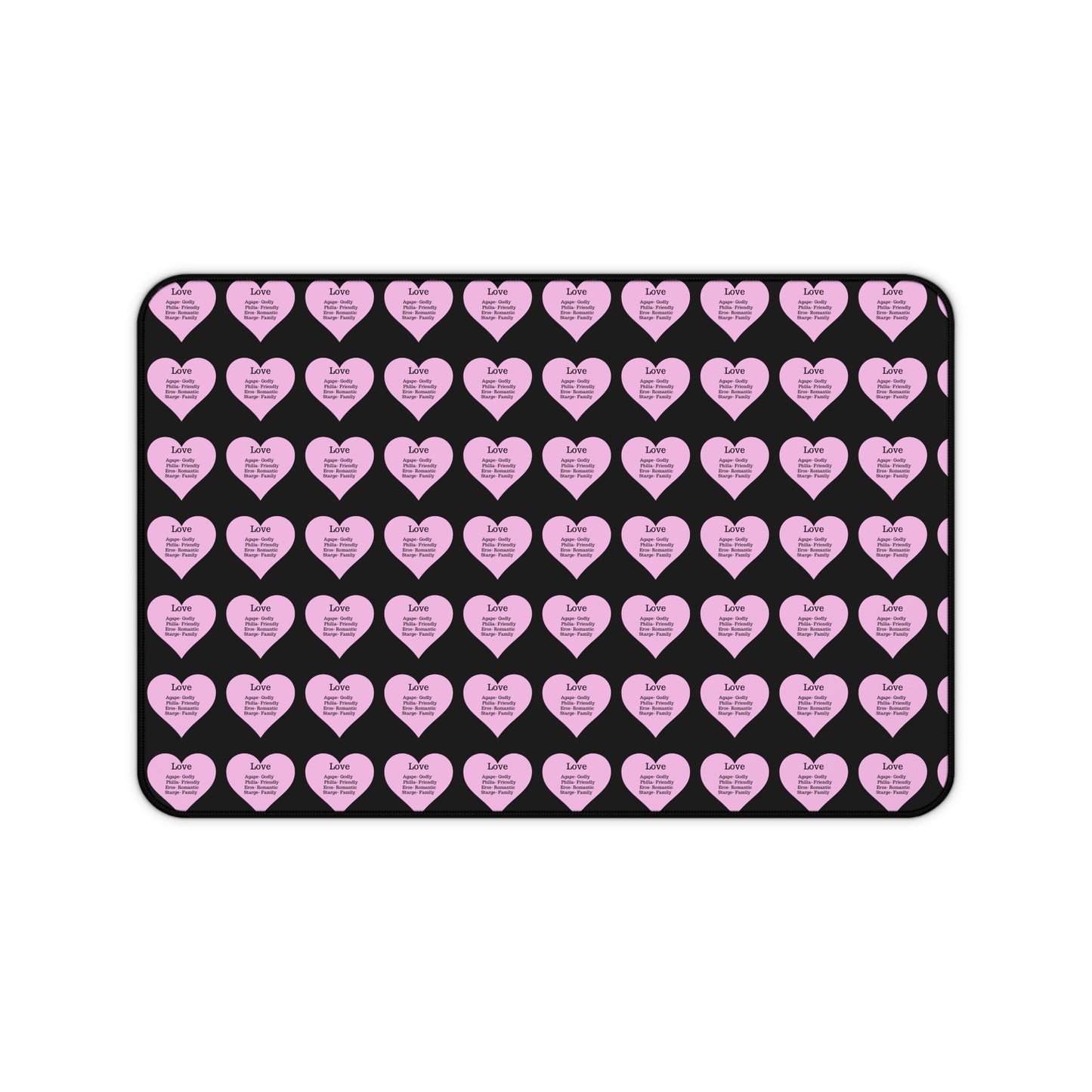 Love Hearts Desk Mat (Black)