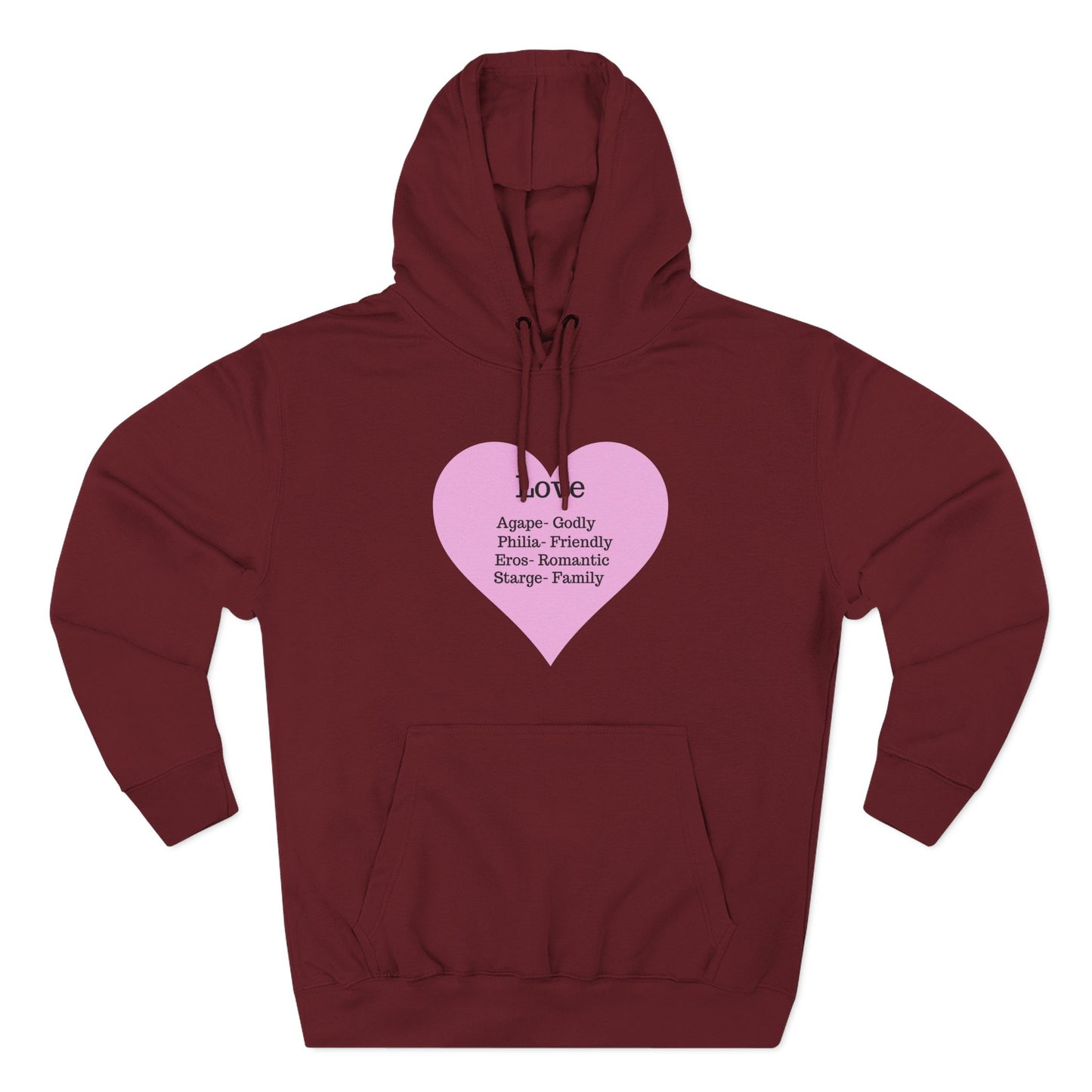 Cozy Heartfelt Love Fleece Hoodie | Soft Three-Panel Everyday Comfort