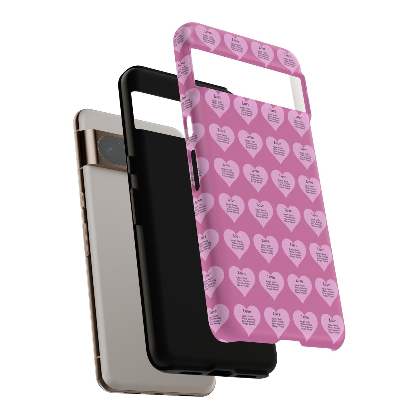 Hearts-A-Flutter Phone Case (iPhone, Google Pixel)(Light pink)