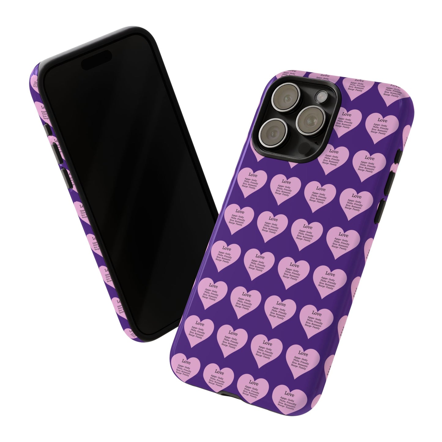 Hearts-A-Flutter Phone Case (iPhone, Google Pixel)(Purple)