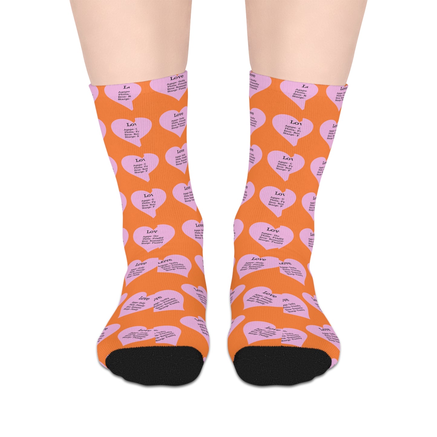 The Love Hearts Mid-Length Socks (Crusta)
