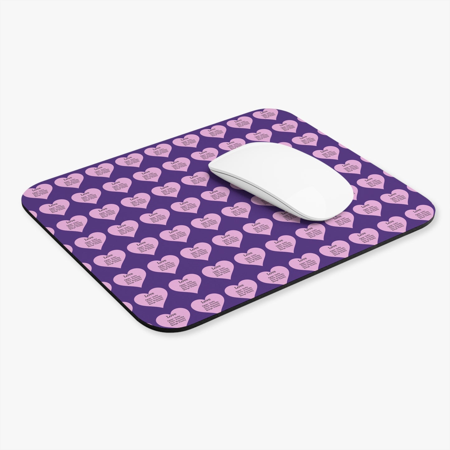 The Four Loves Mouse Pad Pattern Look (Purple)