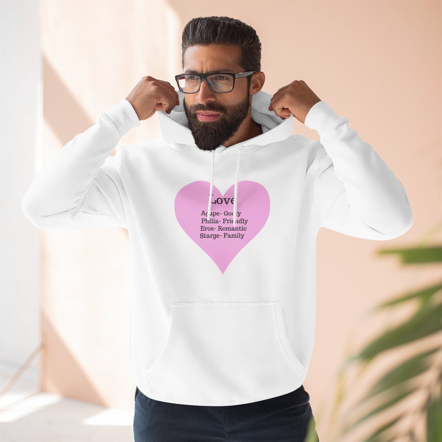 Cozy Heartfelt Love Fleece Hoodie | Soft Three-Panel Everyday Comfort