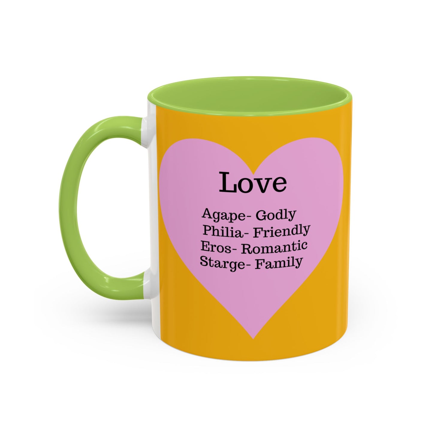 Charming Heart Accent Coffee Mug (Yellow)