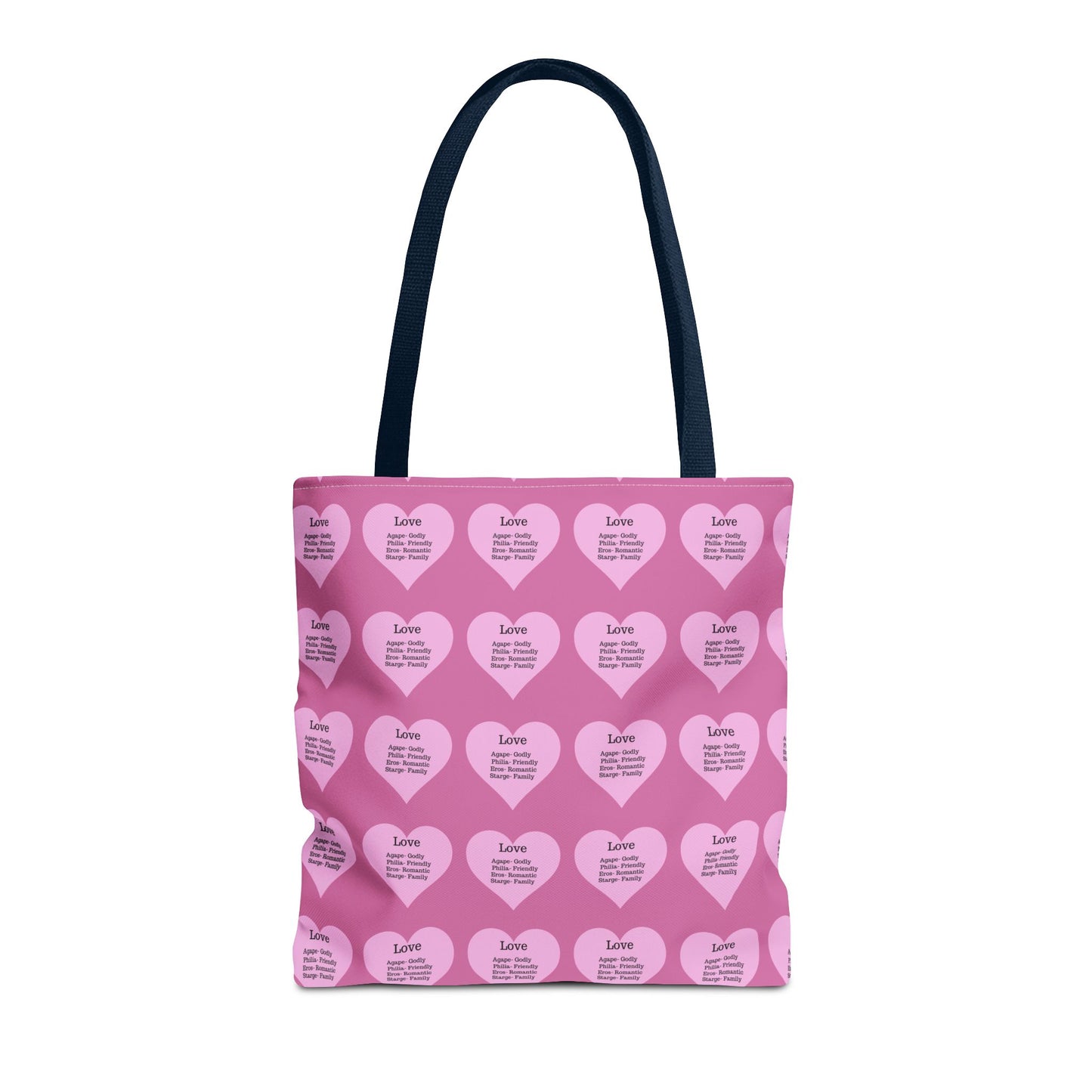 Pink Hearts Tote Bag (Light pink)