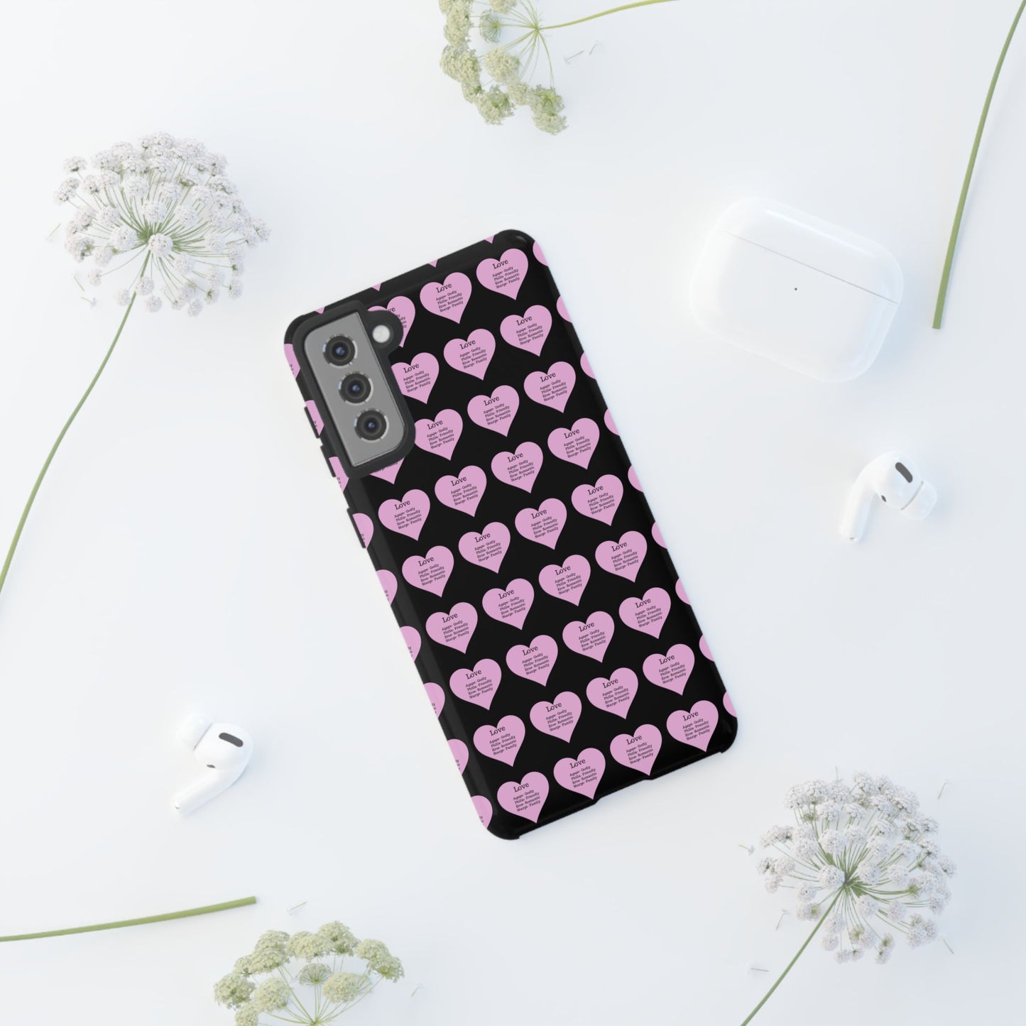 Hearts-A-Flutter Phone Case (Samsung)(Black)
