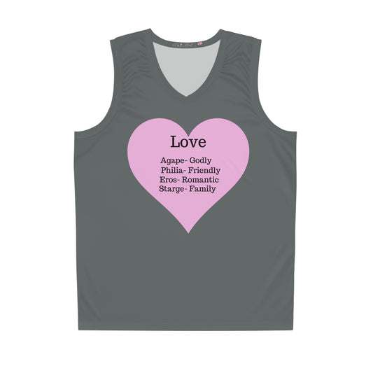 Love Heart Basketball Jersey (Dark Grey)