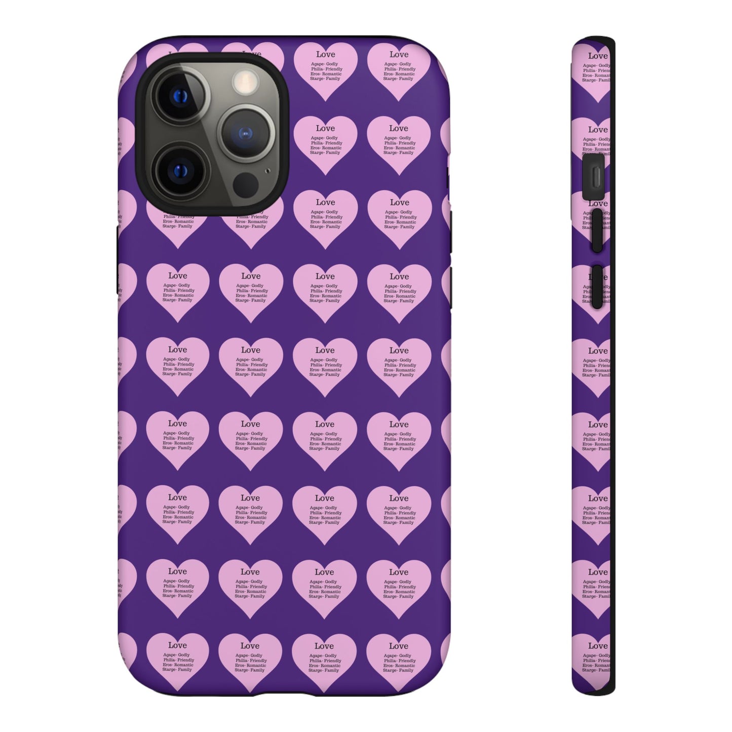 Hearts-A-Flutter Phone Case (iPhone, Google Pixel)(Purple)