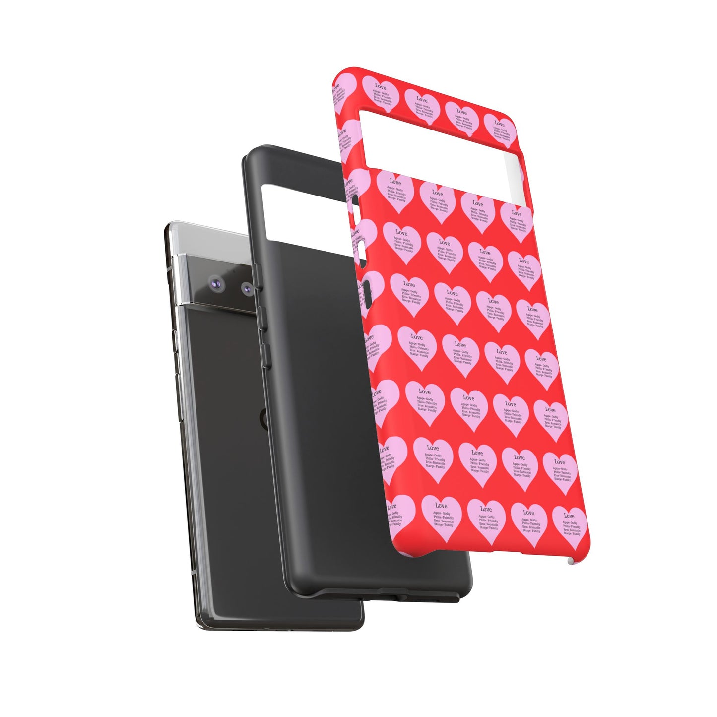Hearts-A-Flutter Phone Case (iPhone, Google Pixel)(Red)