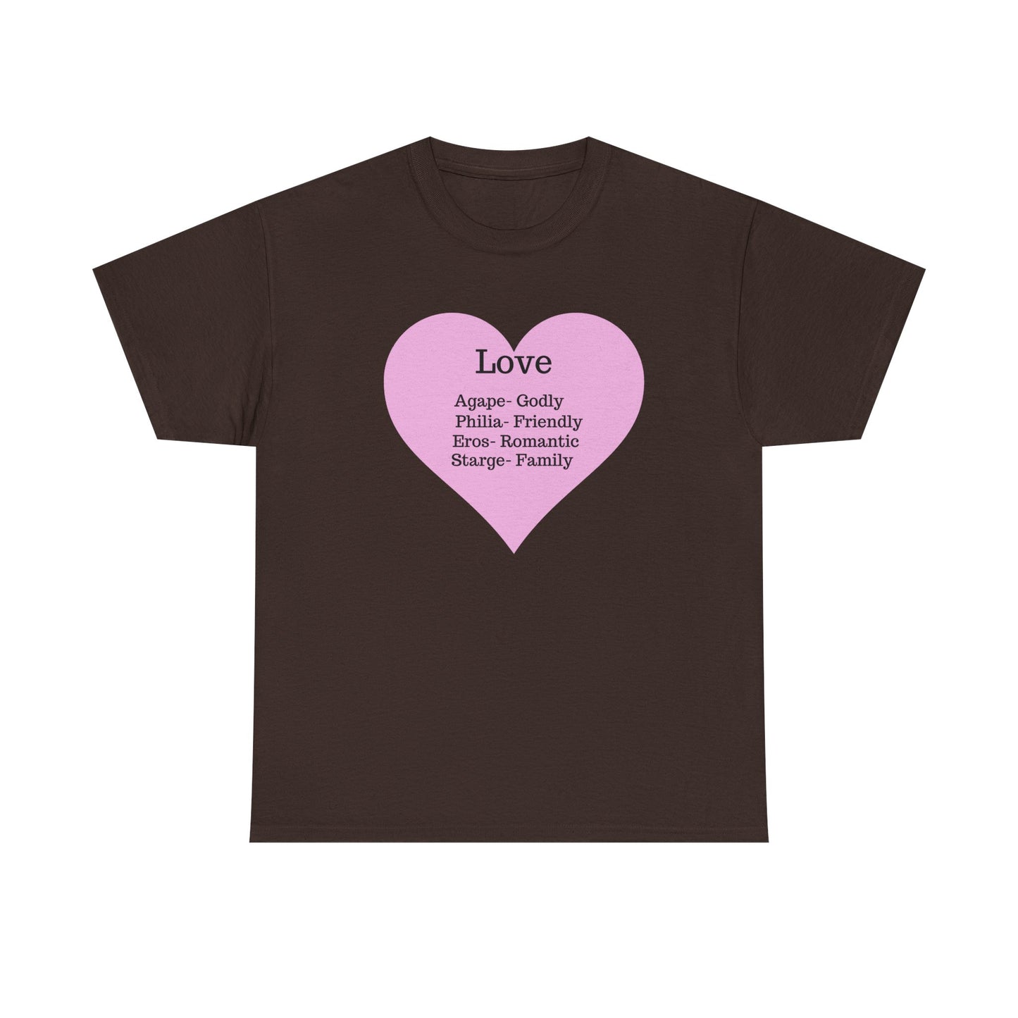 Unisex Love Heart Heavy Cotton T-Shirt - Comfortable Classic Fit Apparel