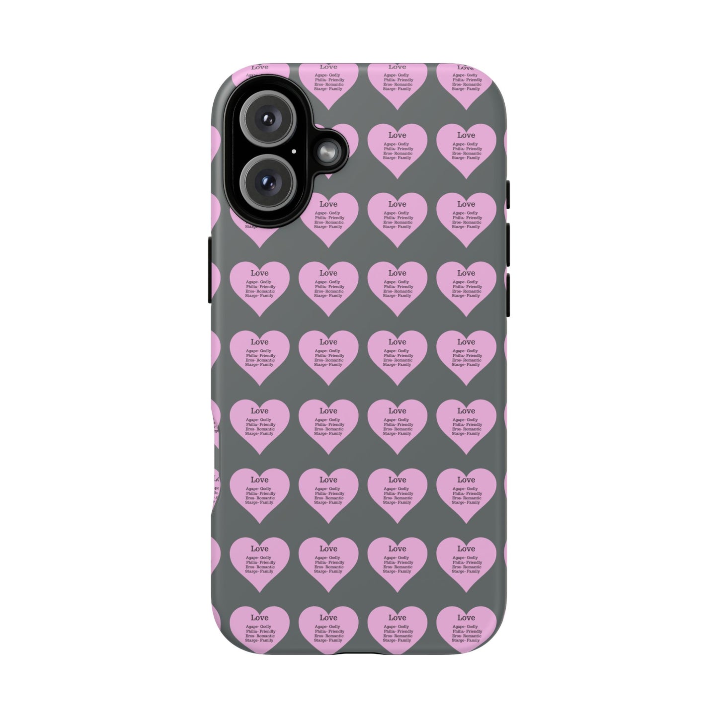 Hearts-A-Flutter Phone Case (iPhone, Google Pixel)(Dark grey)