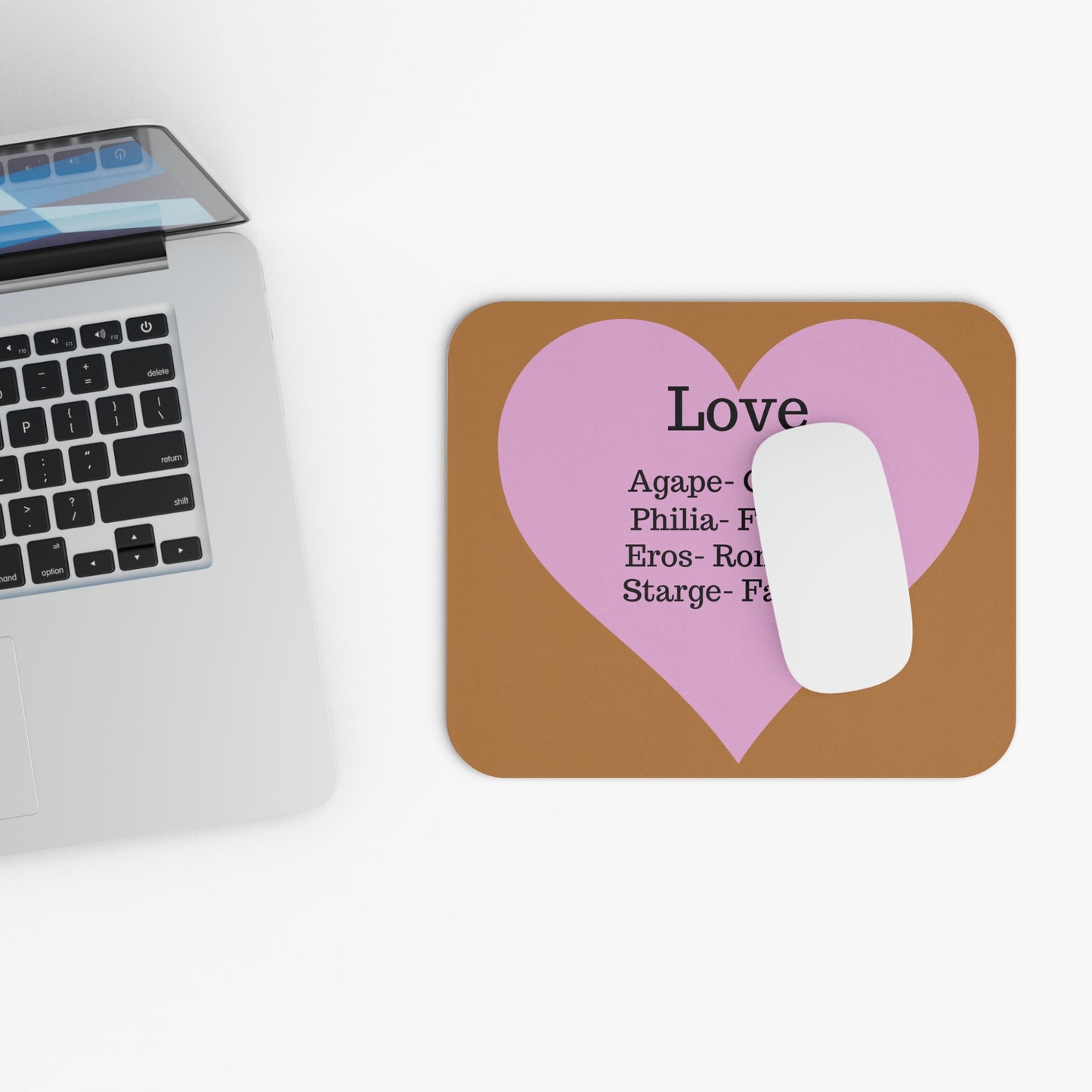 The Four Loves Mouse Pad (Light brown)