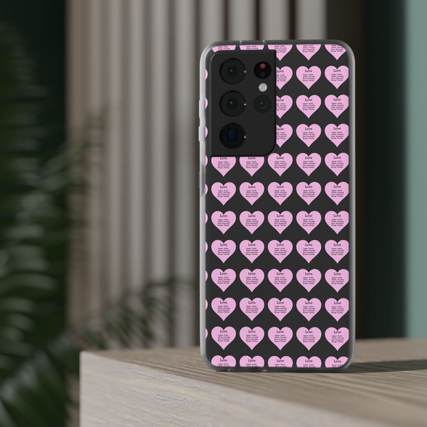Pink Hearts Transparent Phone Case