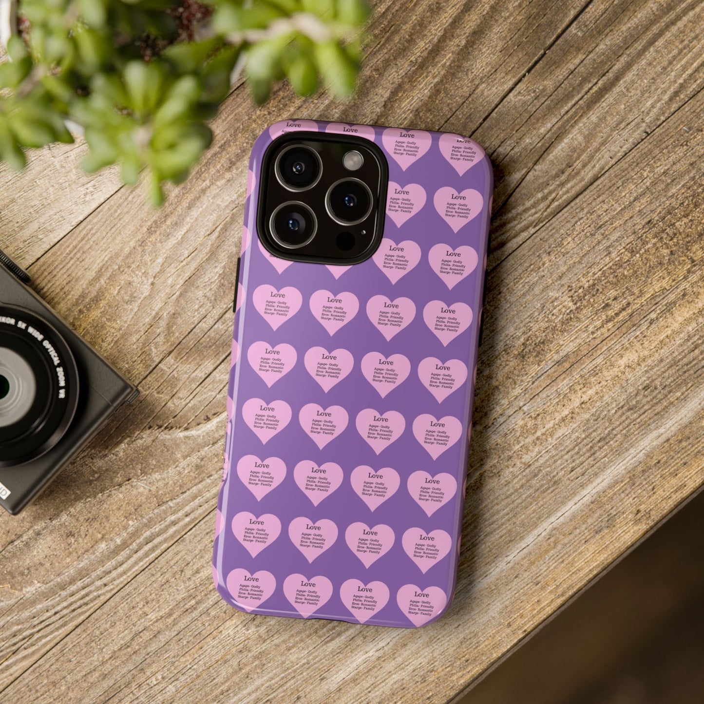 Hearts-A-Flutter Phone Case (iPhone, Google Pixel)(Light purple)