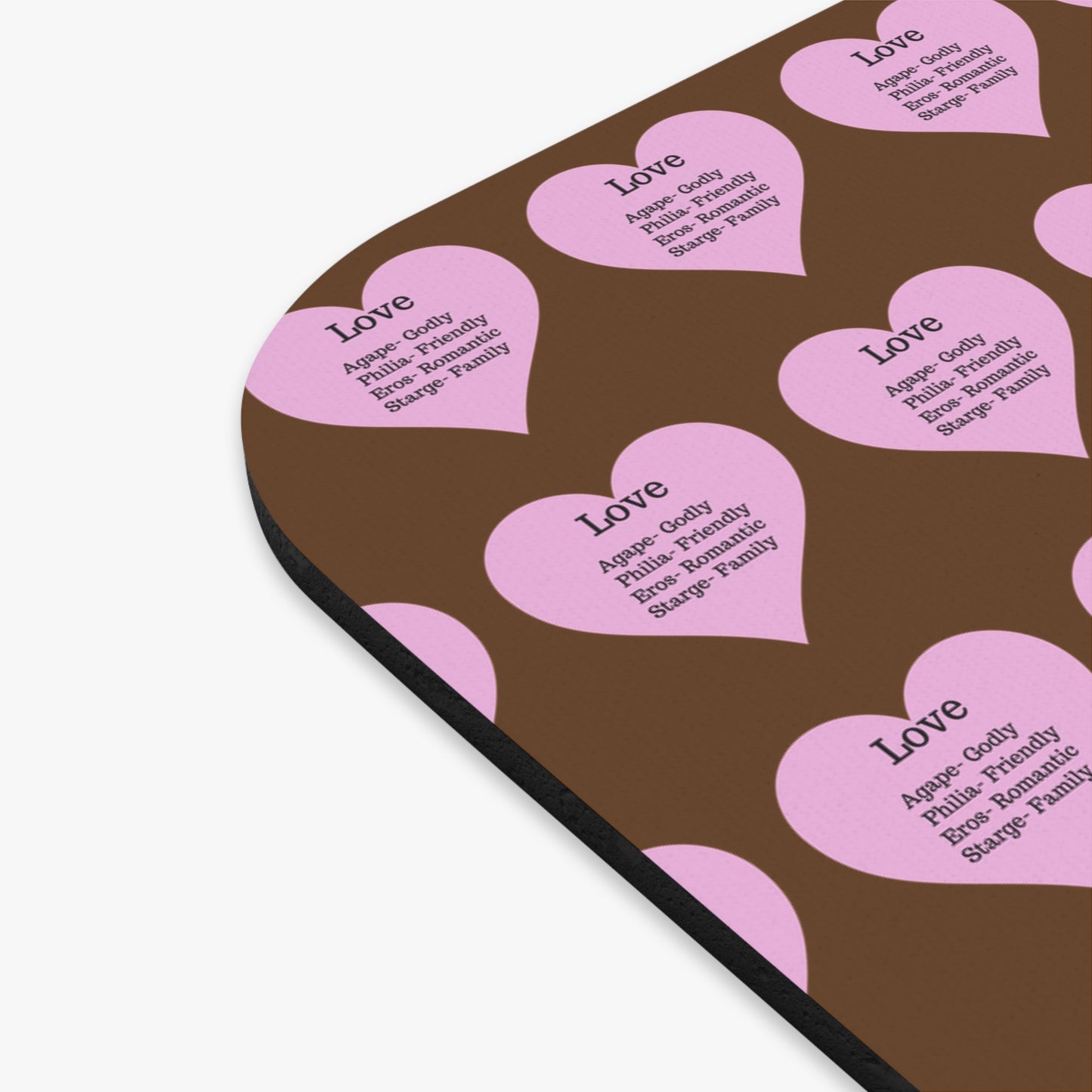 The Four Loves Mouse Pad Pattern Look (Brown)