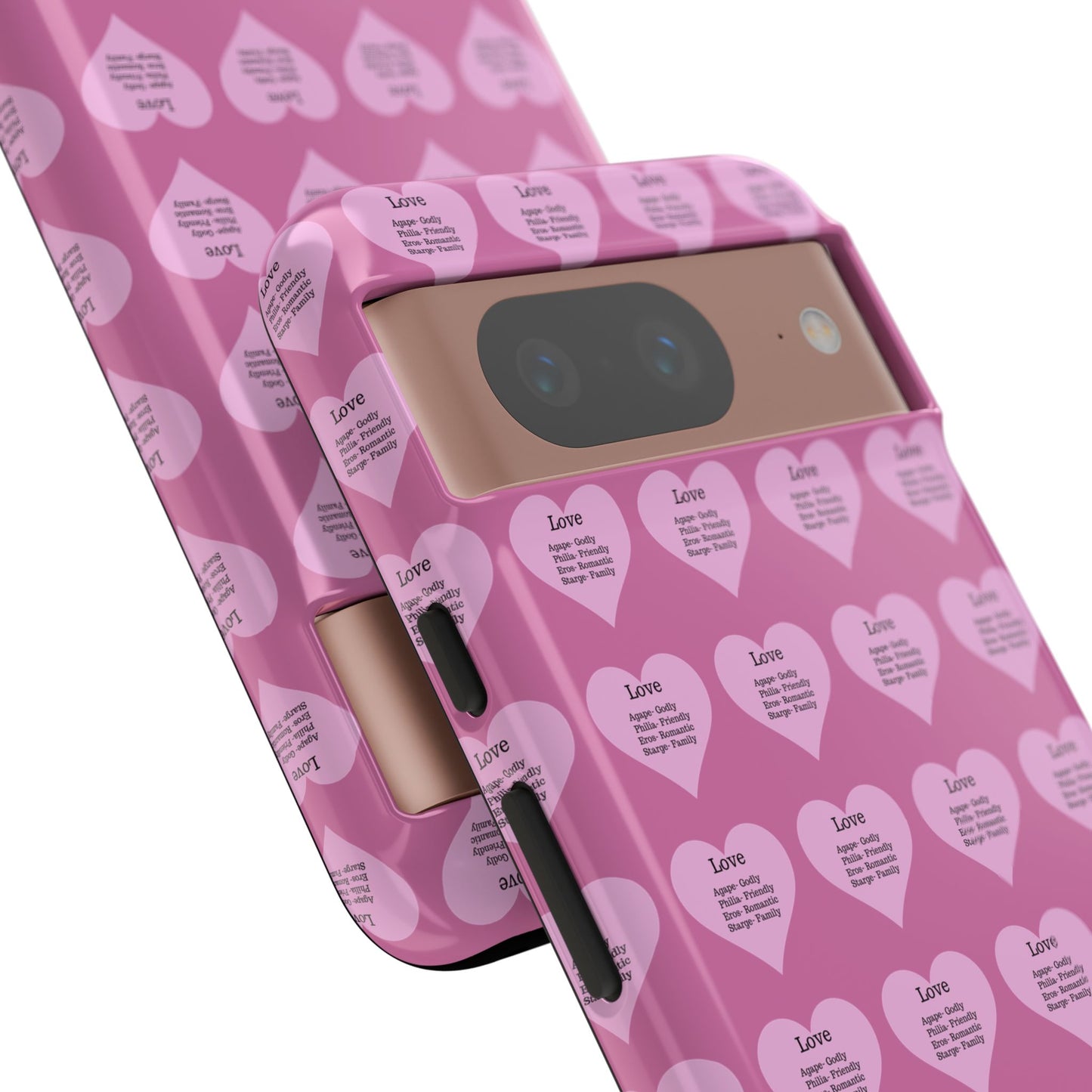 Hearts-A-Flutter Phone Case (iPhone, Google Pixel)(Light pink)