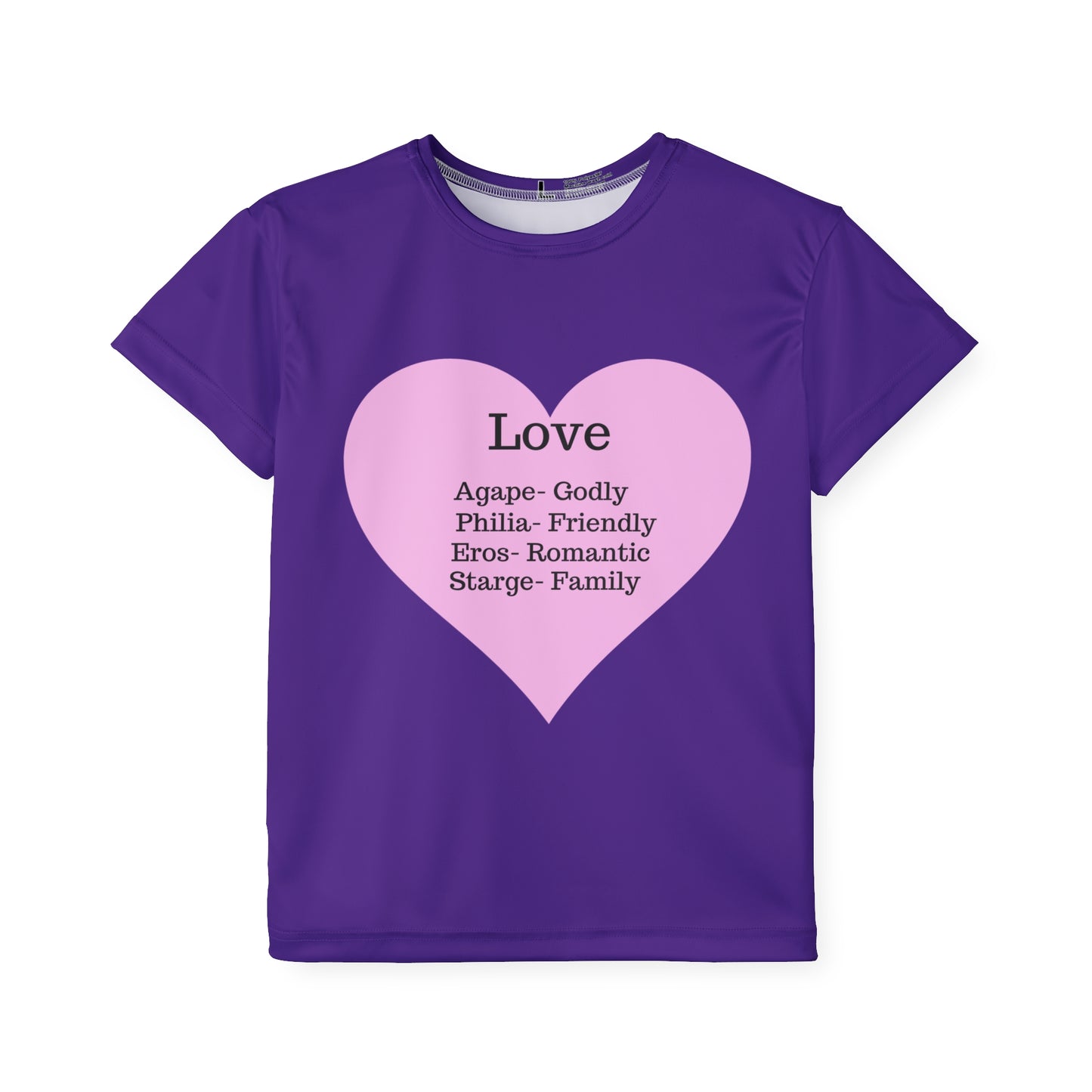Types of Love Heart Kids Performance Jersey (Purple)