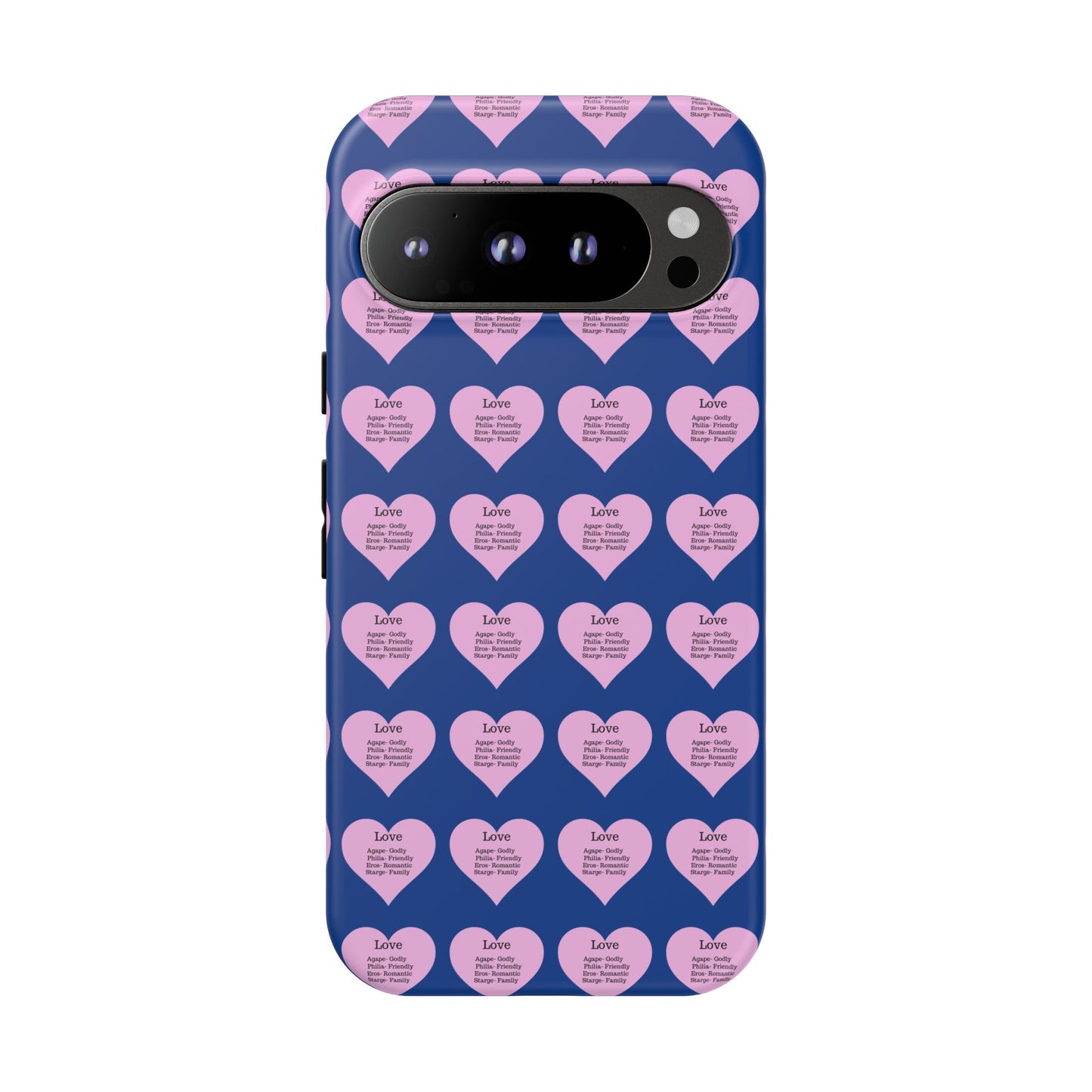 Hearts-A-Flutter Phone Case (iPhone, Google Pixel)(Dark blue)