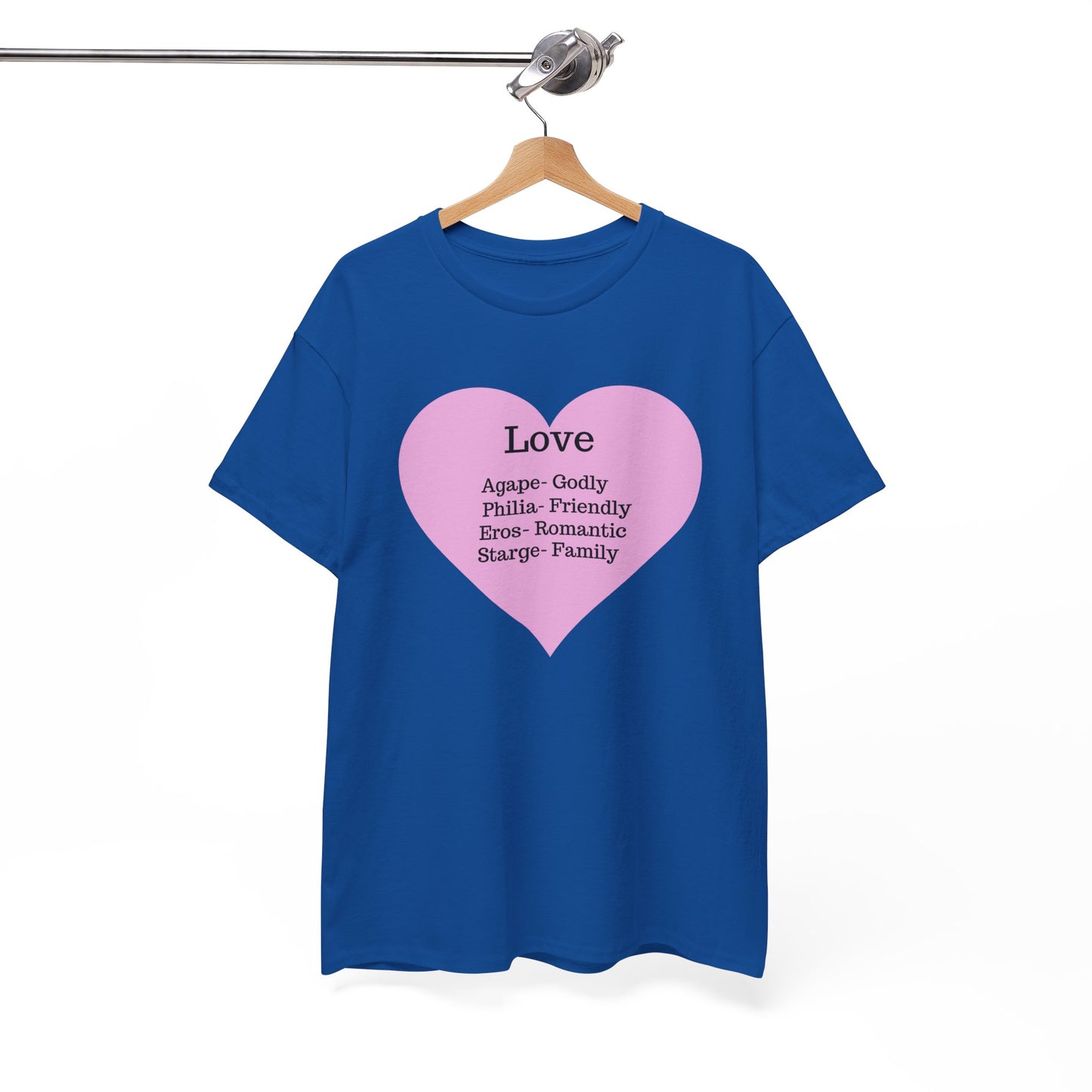 Unisex Love Heart Heavy Cotton T-Shirt - Comfortable Classic Fit Apparel