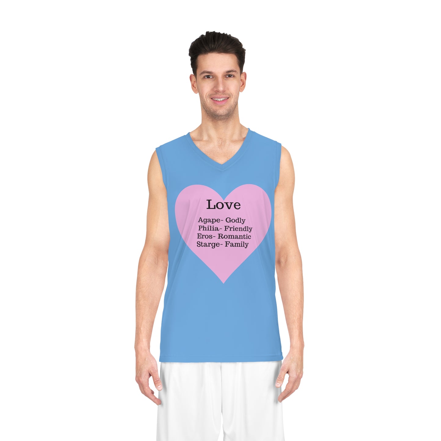 Love Heart Basketball Jersey (Light Blue)