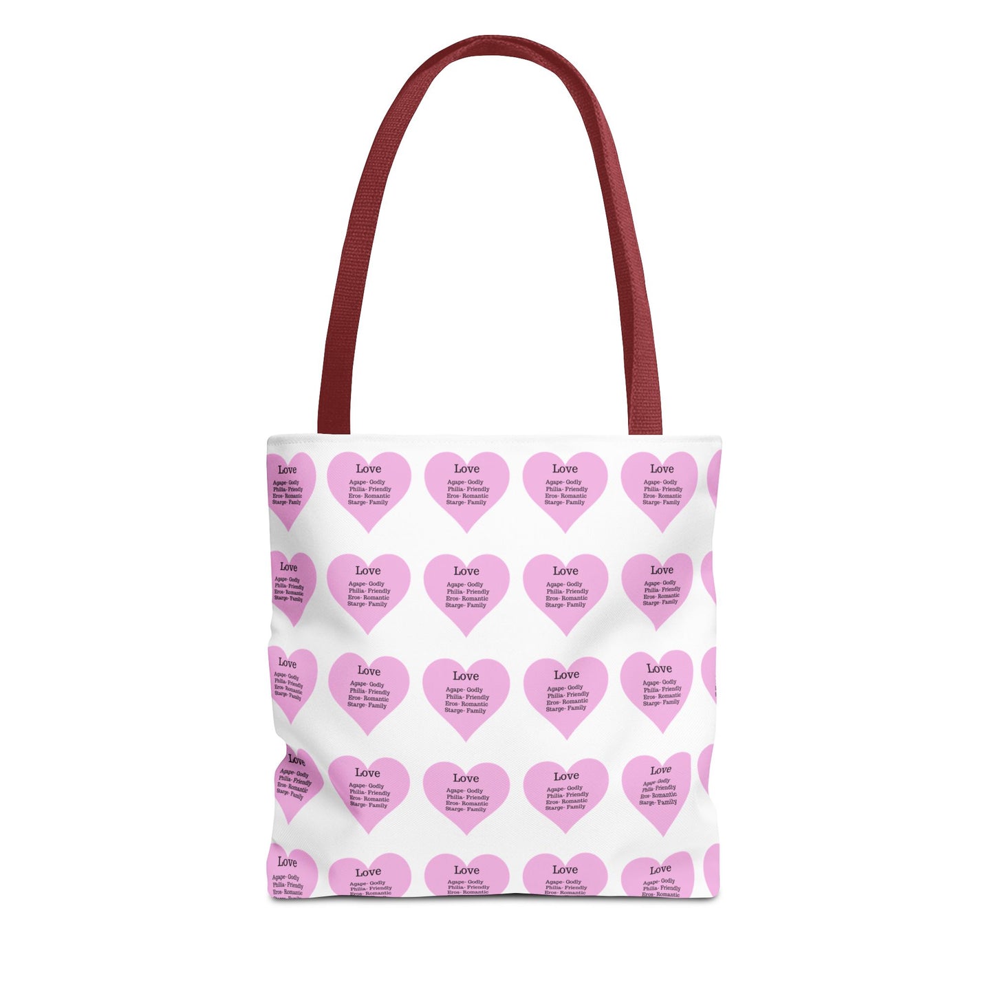 Pink Hearts Tote Bag (White)