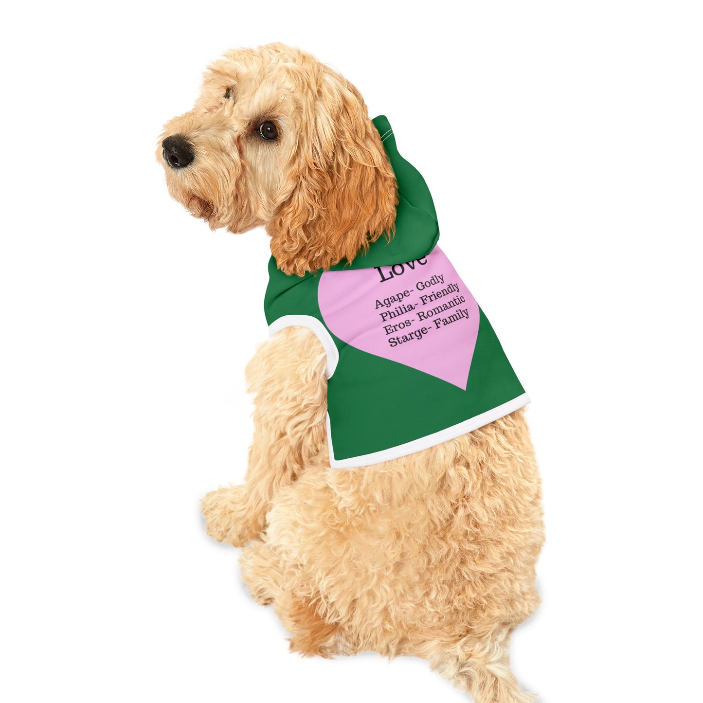 Charming Heart Pet Hoodie (Dark green)