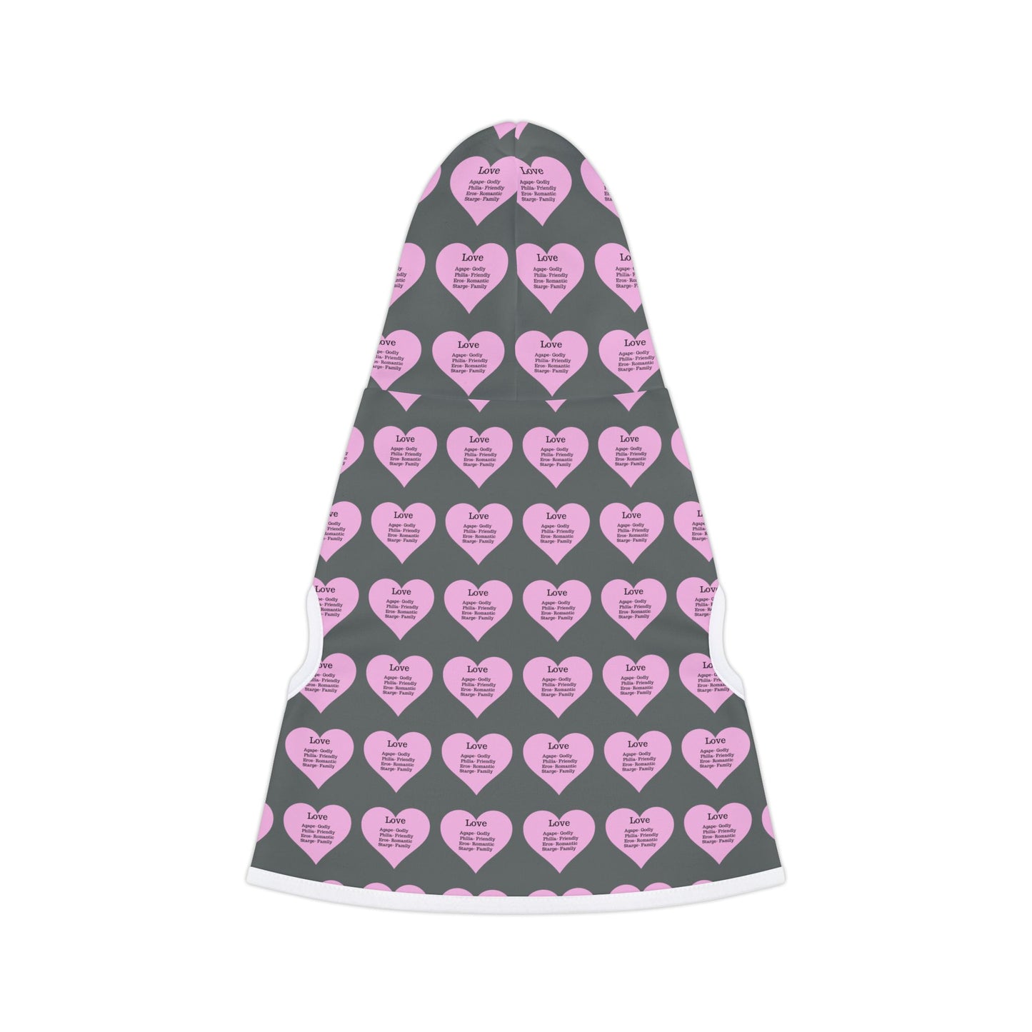 Charming Heart Pet Hoodie Pattern (Dark grey)