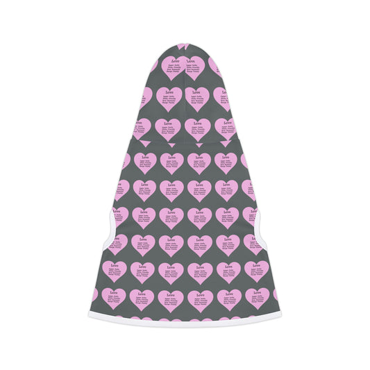 Charming Heart Pet Hoodie Pattern (Dark grey)