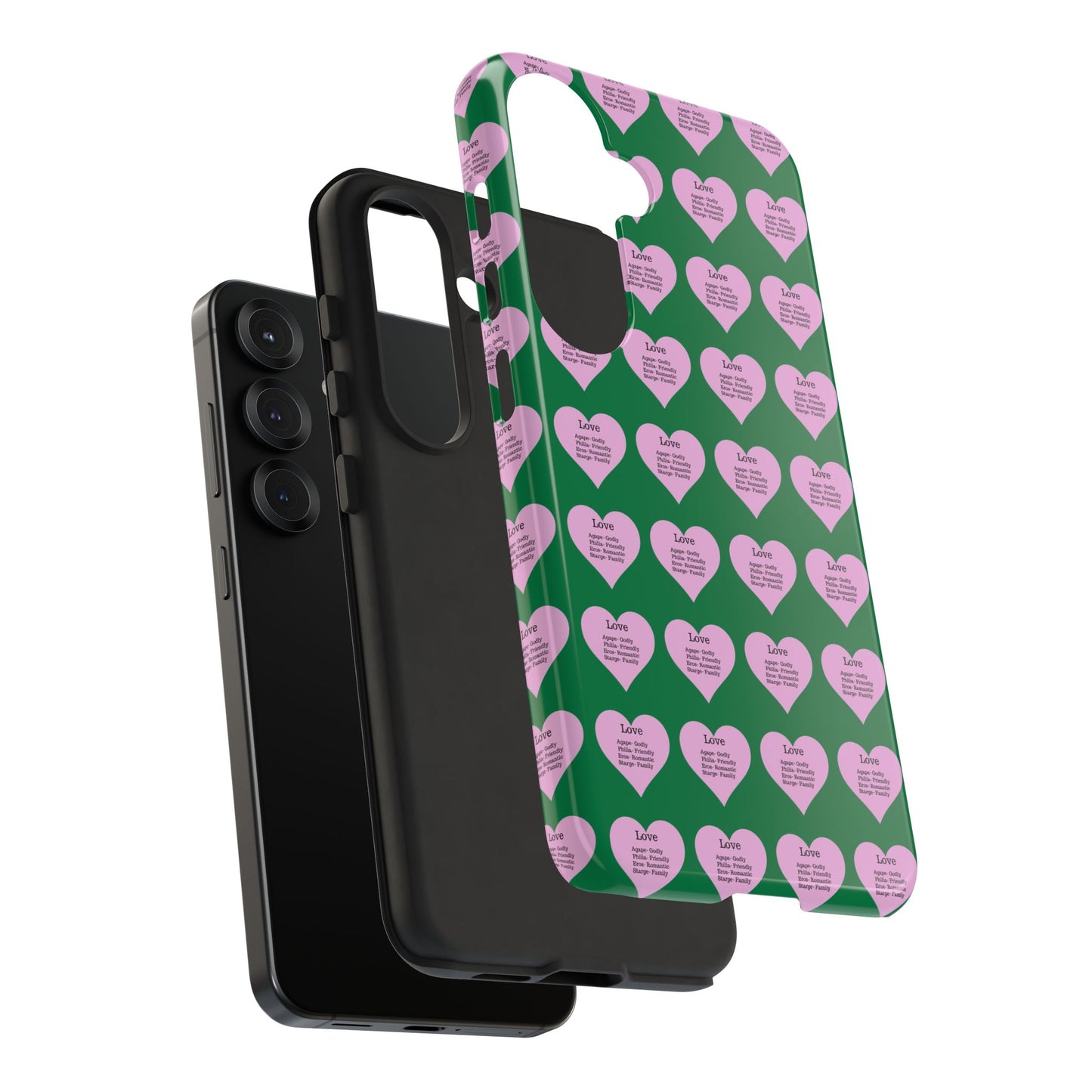 Hearts-A-Flutter Phone Case (Samsung)(Dark green)